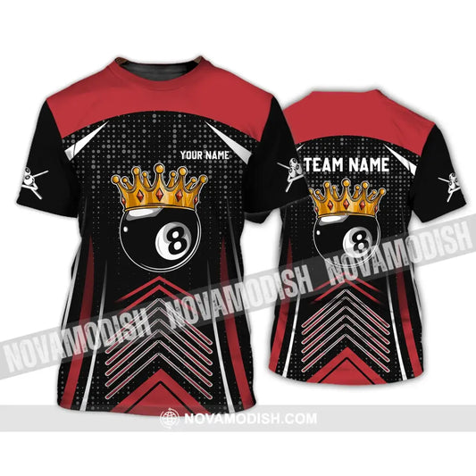 Unisex Shirt - Custom Name And Team Name Shirt - Crown Billiard Ball Number 8 T-Shirt / S T-shirt