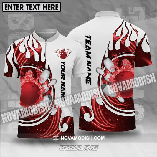 Unisex Shirt - Custom Name And Team Name Shirt Crown Red Bowling Ball Shirt T-shirt