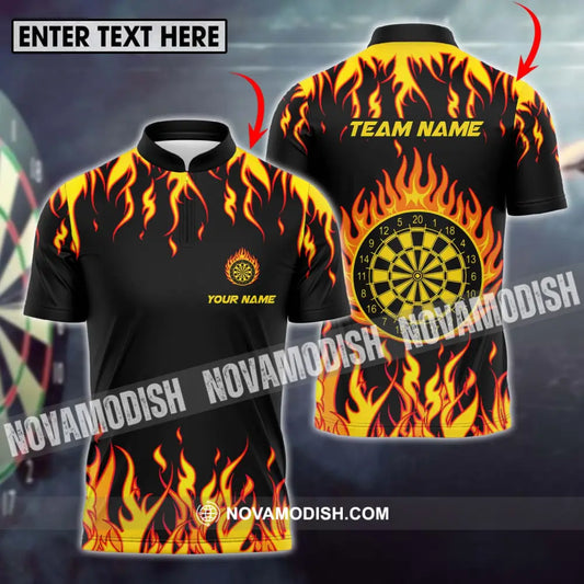 Unisex Shirt - Custom Name And Team Name Shirt Darts Fire T-shirt