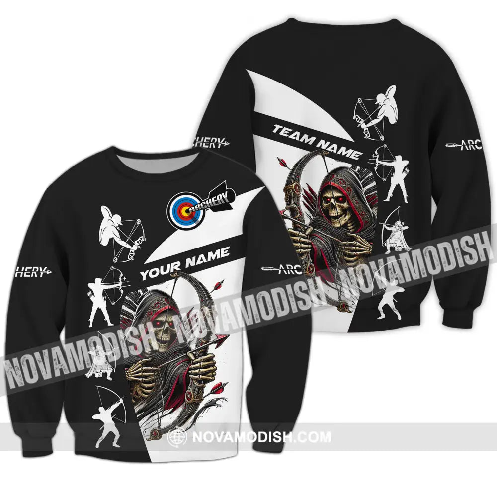 Unisex Shirt - Custom Name And Team Name Shirt Death Archery Long Sleeve / S T-shirt