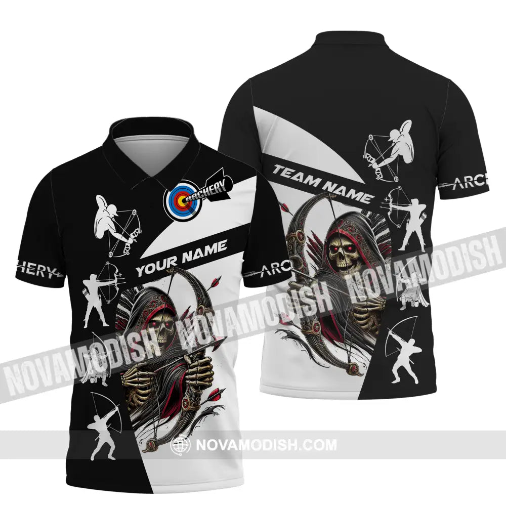 Unisex Shirt - Custom Name And Team Name Shirt Death Archery Polo Shirt / S T-shirt