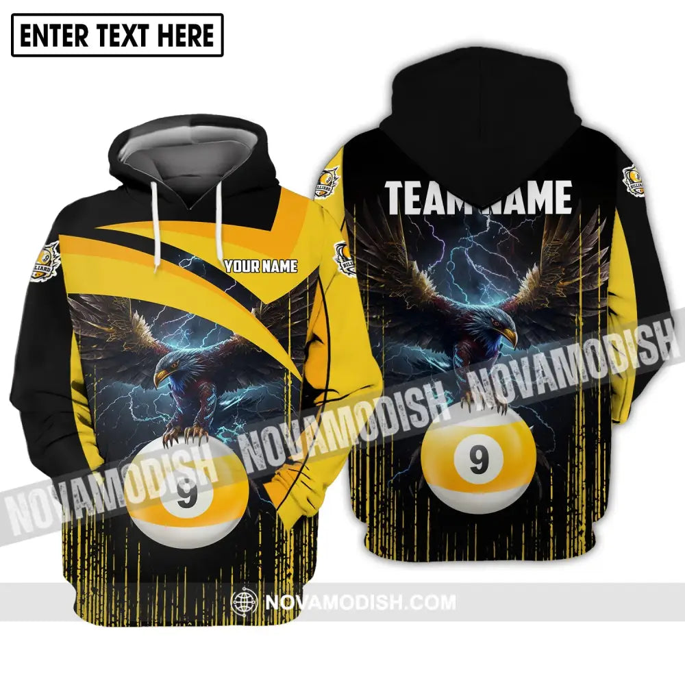 Unisex Shirt - Custom Name And Team Name Shirt - Eagle Billiards - Shirt For Billiard Lover Hoodie / S T-shirt