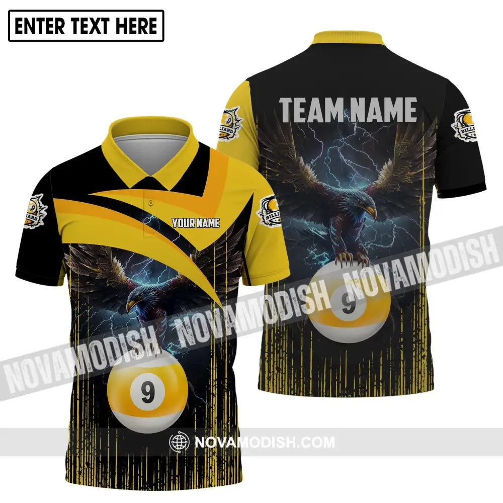 Unisex Shirt - Custom Name And Team Name Shirt - Eagle Billiards - Shirt For Billiard Lover Polo Shirt / S T-shirt