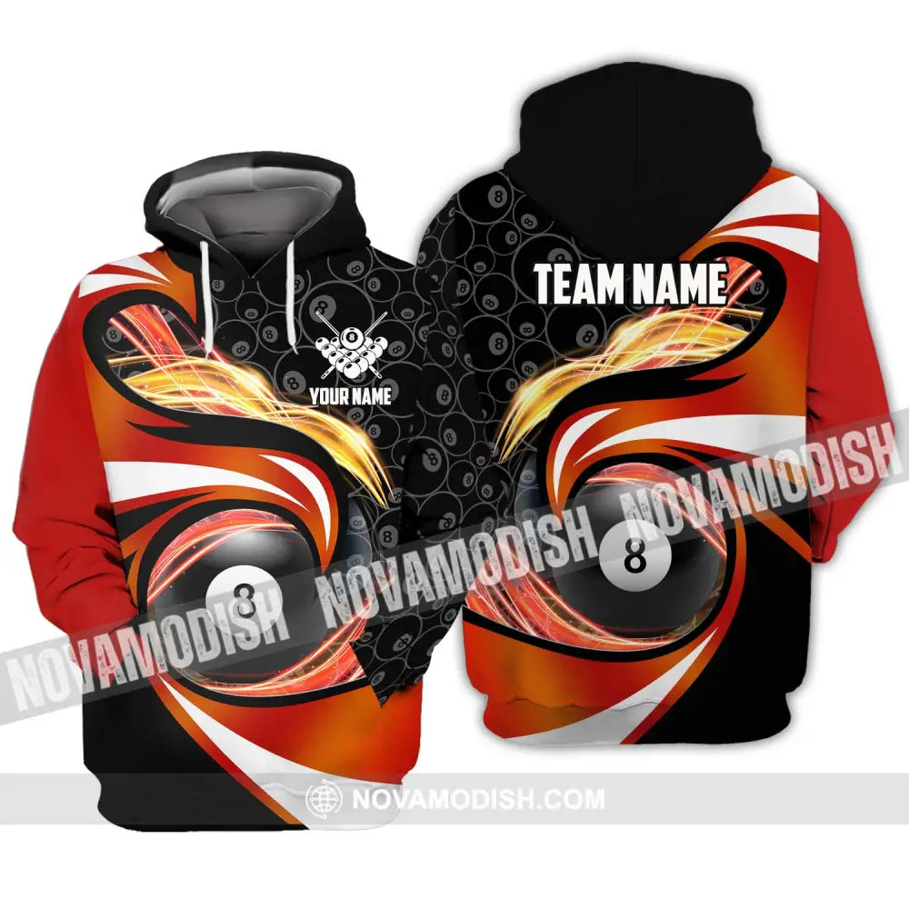 Unisex Shirt - Custom Name And Team Name Shirt Electric Spark Billiard Balls Shirt Hoodie / S T-shirt