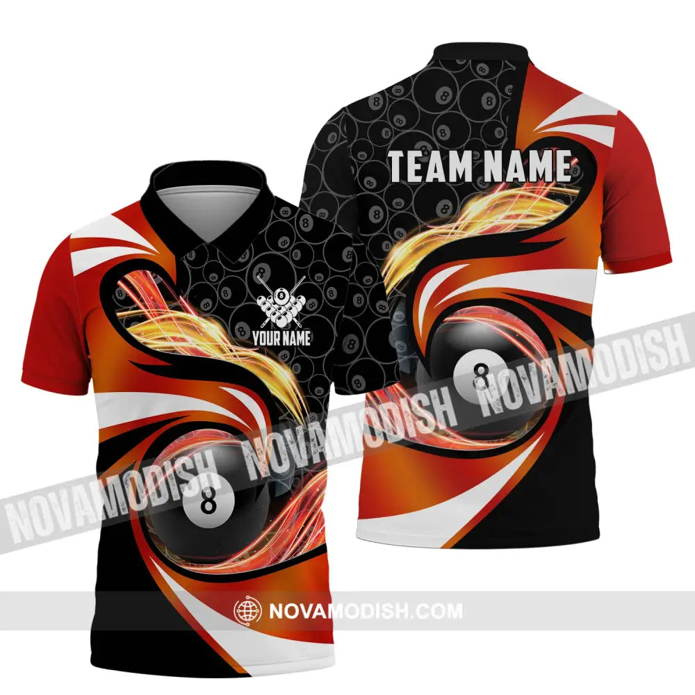 Unisex Shirt - Custom Name And Team Name Shirt Electric Spark Billiard Balls Shirt Polo Shirt / S T-shirt