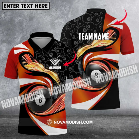 Unisex Shirt - Custom Name And Team Name Shirt Electric Spark Billiard Balls Shirt T-shirt