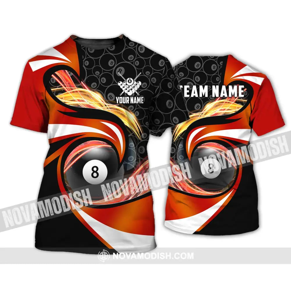 Unisex Shirt - Custom Name And Team Name Shirt Electric Spark Billiard Balls Shirt T-Shirt / S T-shirt