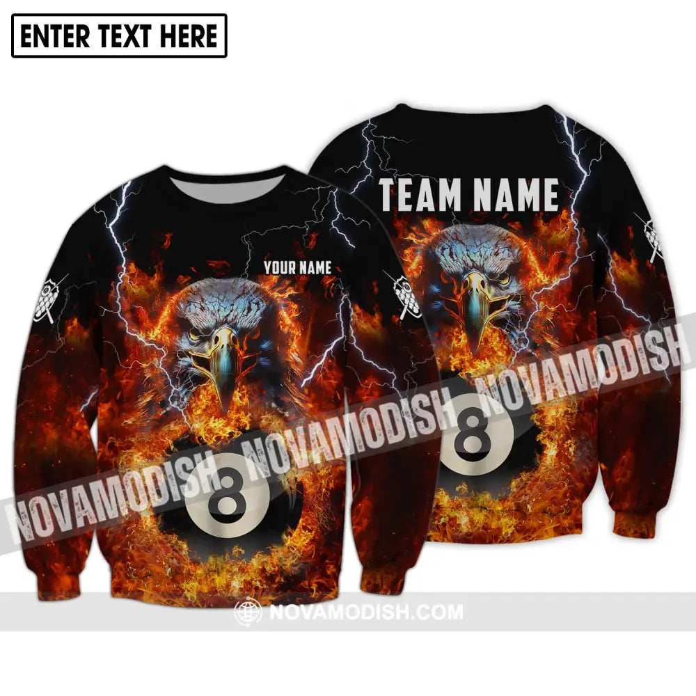 Unisex Shirt - Custom Name And Team Name Shirt Fire Eagle Long Sleeve / S T-shirt
