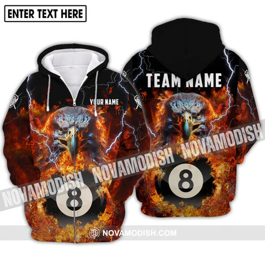 Unisex Shirt - Custom Name And Team Name Shirt Fire Eagle Zipper Hoodie / S T-shirt