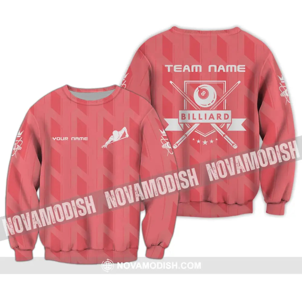 Unisex Shirt - Custom Name And Team Name Shirt - Shirt For Billiard Lover Long Sleeve / S T-shirt