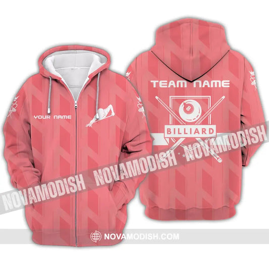 Unisex Shirt - Custom Name And Team Name Shirt - Shirt For Billiard Lover Zipper Hoodie / S T-shirt