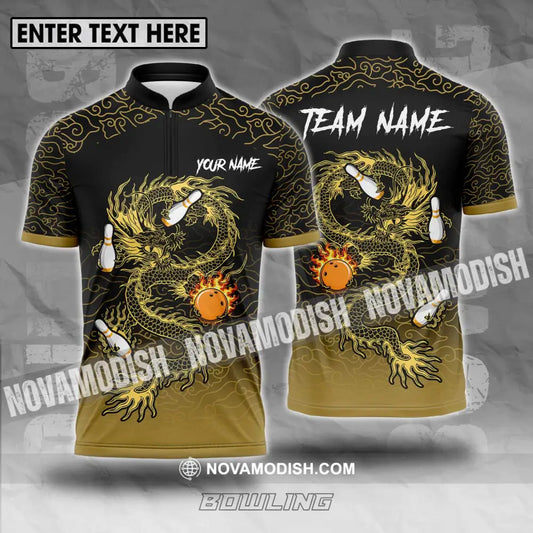 Unisex Shirt - Custom Name And Team Name Shirt For Bowling Lover Dragon Bowling T-shirt