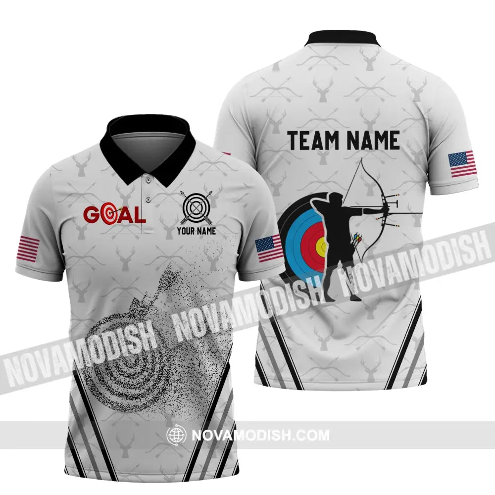 Unisex Shirt - Custom Name And Team Name Shirt - Gold Archery Lover Shirt Polo Shirt / S T-shirt