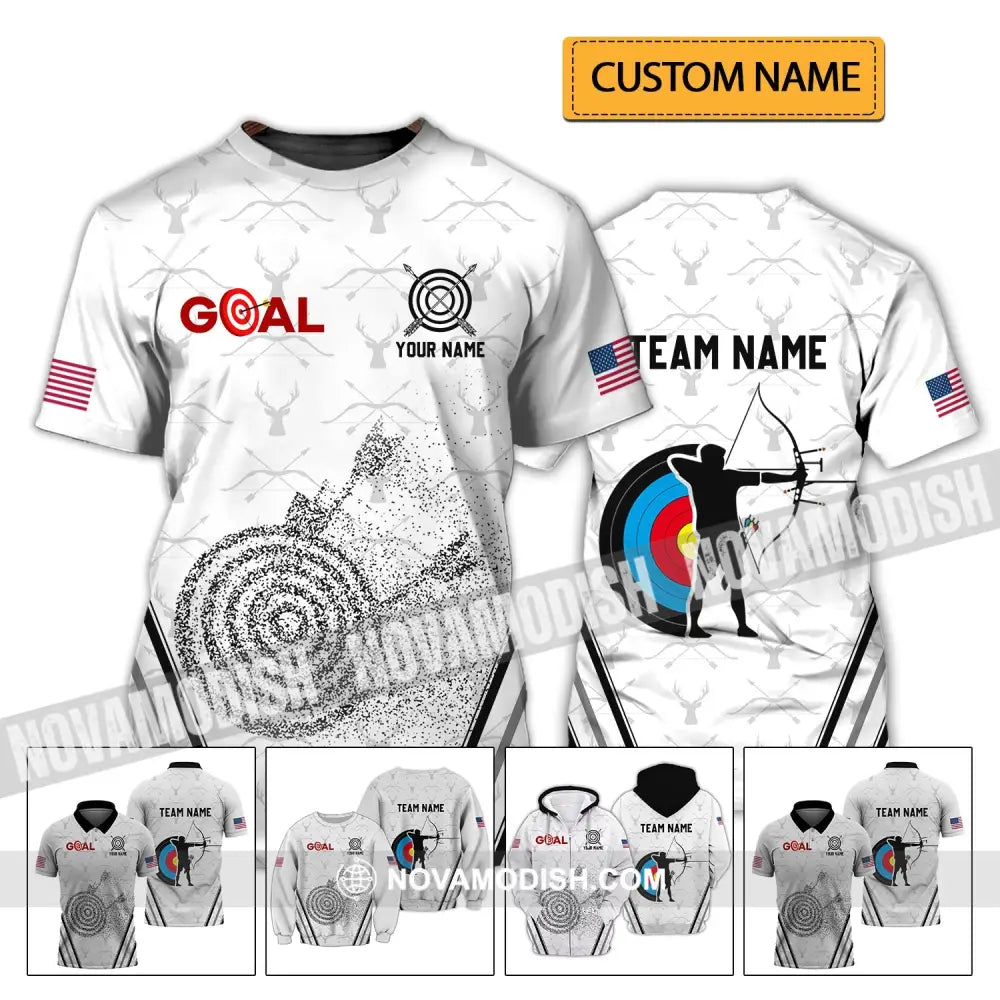 Unisex Shirt - Custom Name And Team Name Shirt - Gold Archery Lover Shirt T-shirt