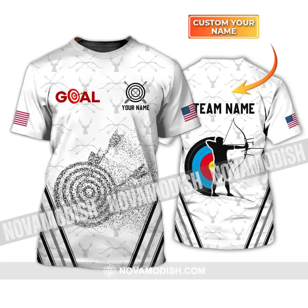 Unisex Shirt - Custom Name And Team Name Shirt - Gold Archery Lover Shirt T-shirt