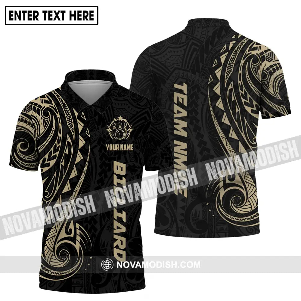 Unisex Shirt - Custom Name And Team Name Shirt Gold Pattern Shirt Polo Shirt / S T-shirt