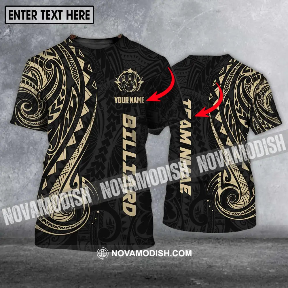 Unisex Shirt - Custom Name And Team Name Shirt Gold Pattern Shirt T-shirt