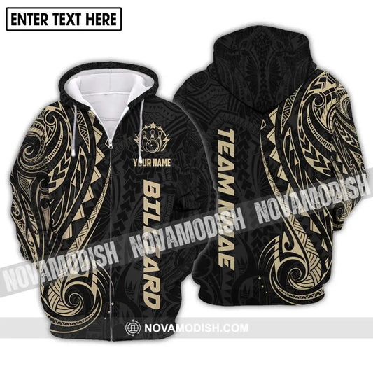 Unisex Shirt - Custom Name And Team Name Shirt Gold Pattern Shirt Zipper Hoodie / S T-shirt