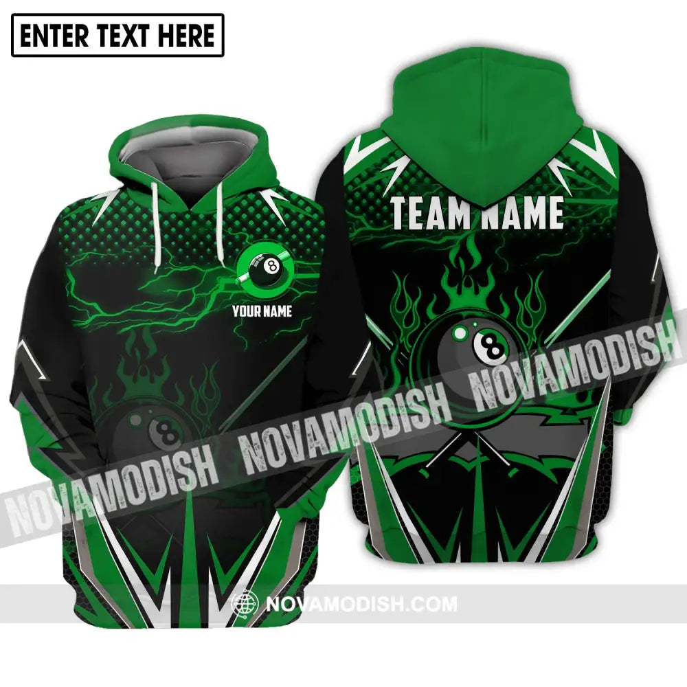 Unisex Shirt - Custom Name And Team Name Shirt Green Poison Billiard Shirt Hoodie / S T-shirt