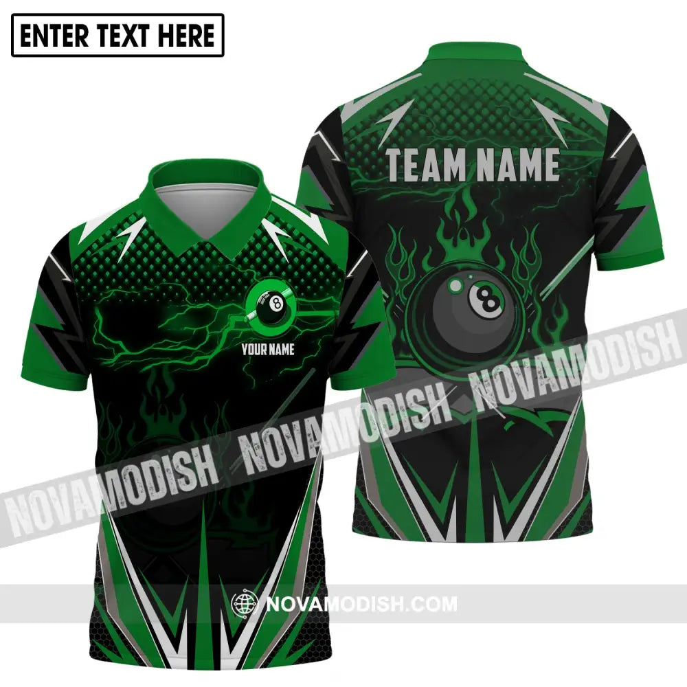 Unisex Shirt - Custom Name And Team Name Shirt Green Poison Billiard Shirt Polo Shirt / S T-shirt