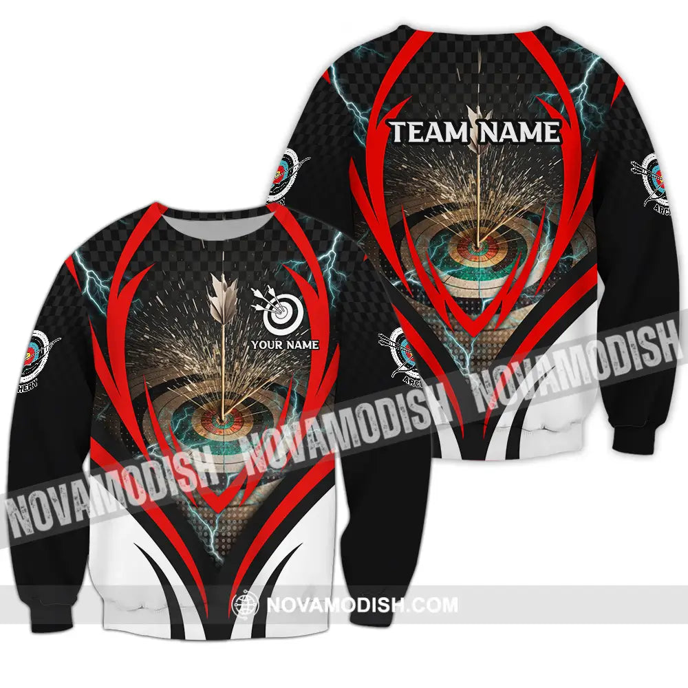Unisex Shirt - Custom Name And Team Name On Target Archery Shirt Long Sleeve / S T-shirt