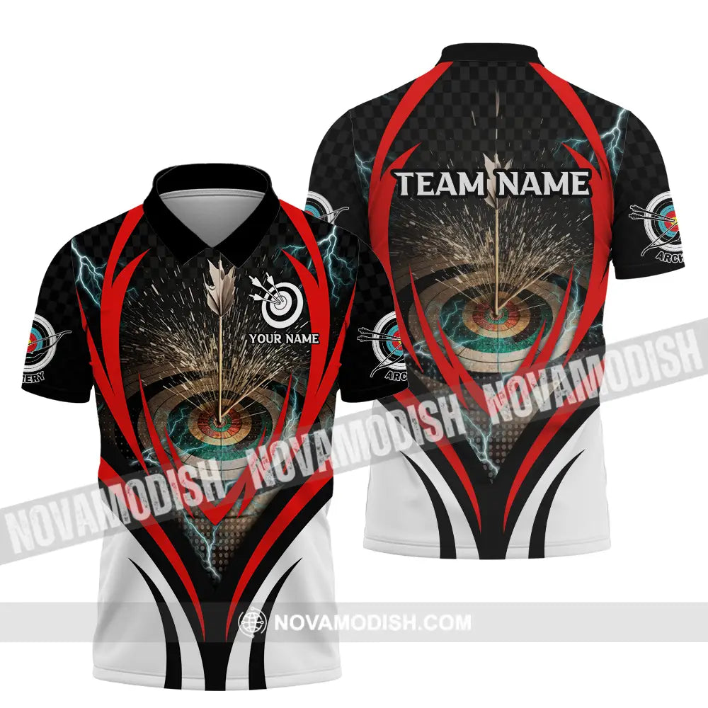 Unisex Shirt - Custom Name And Team Name On Target Archery Shirt Polo Shirt / S T-shirt