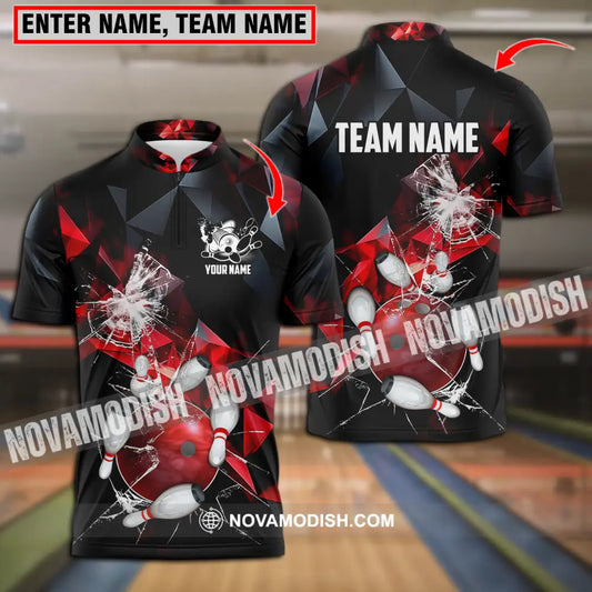 Unisex Shirt - Custom Name And Team Name Shirt Red Glasses Bowling T-shirt