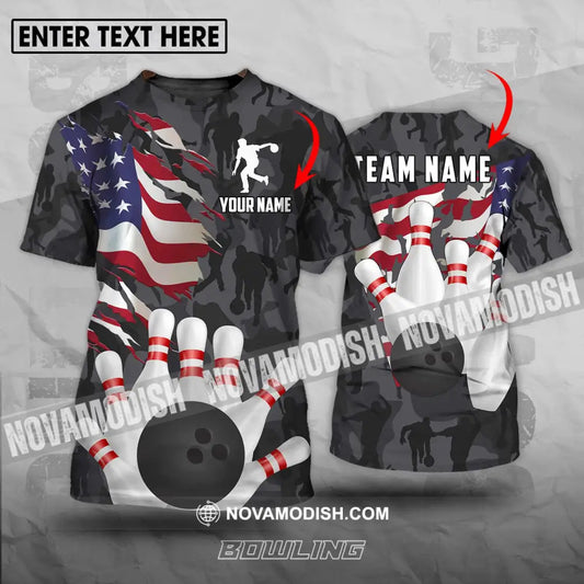 Unisex Shirt - Custom Name And Team Name Sport Shirt America Bowling Player T-shirt