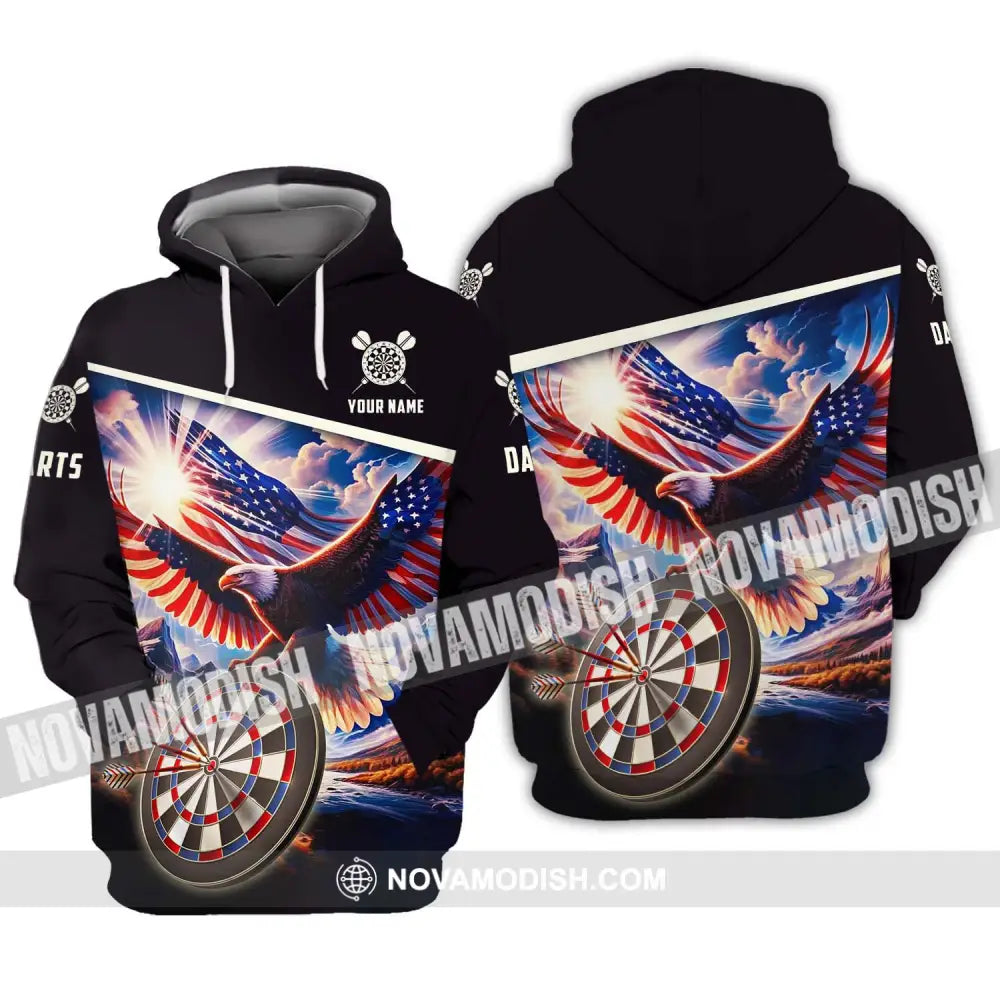 Unisex Shirt - Custom Name And Team Name Sport Shirt American Eagle Darts Hoodie / S T-shirt