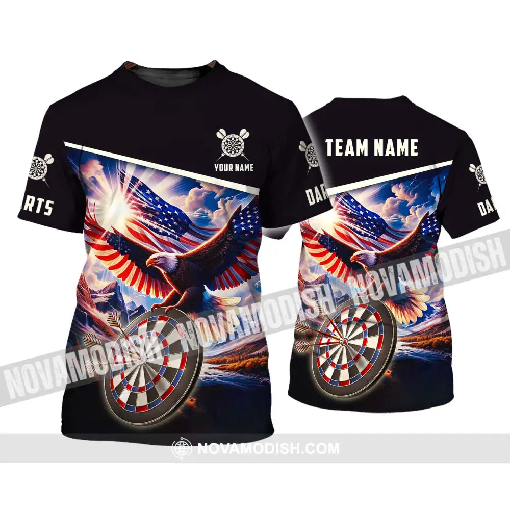 Unisex Shirt - Custom Name And Team Name Sport Shirt American Eagle Darts T-Shirt / S T-shirt