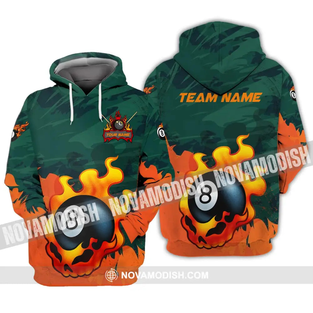 Unisex Shirt - Custom Name And Team Name Sport Shirt Billiard Ball No 8 Hoodie / S T-shirt