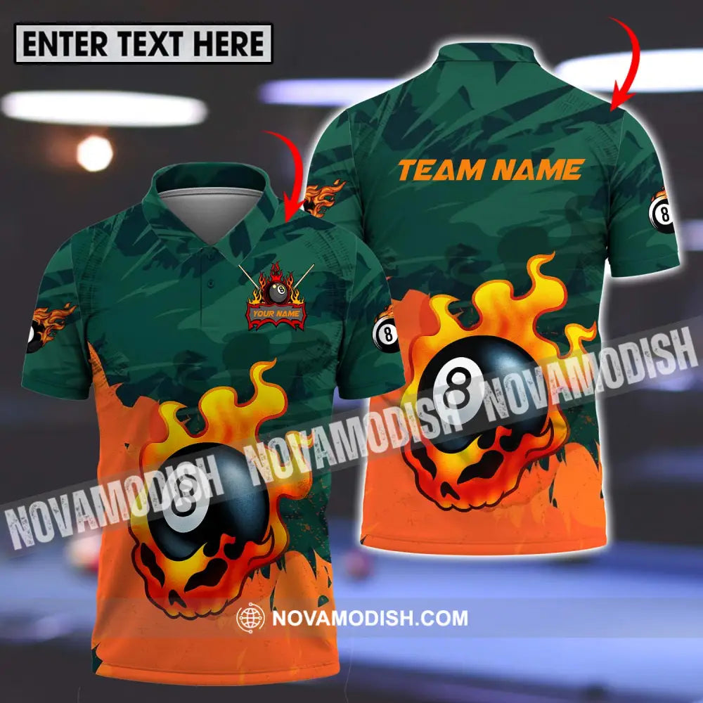Unisex Shirt - Custom Name And Team Name Sport Shirt Billiard Ball No 8 T-shirt