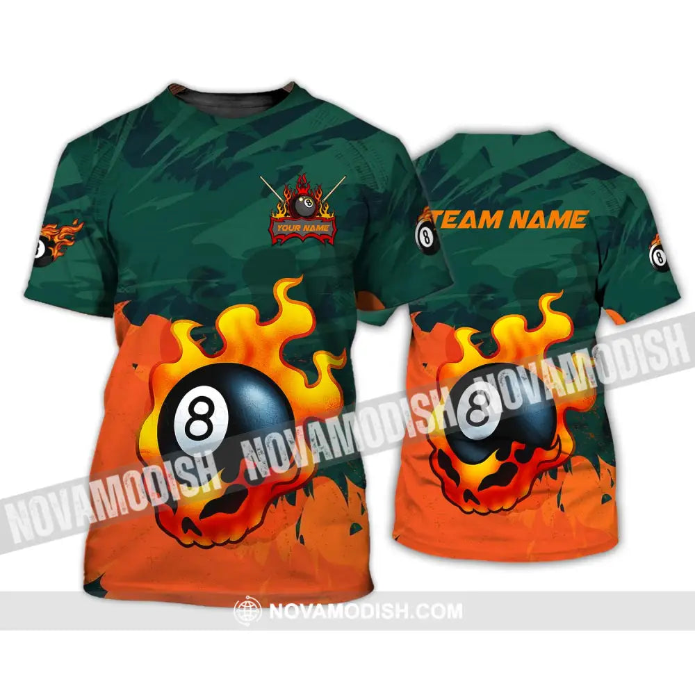 Unisex Shirt - Custom Name And Team Name Sport Shirt Billiard Ball No 8 T-Shirt / S T-shirt