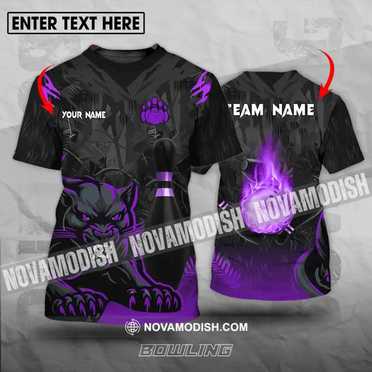 Unisex Shirt - Custom Name And Team Name Sport Shirt Black Panther Bowling T-shirt