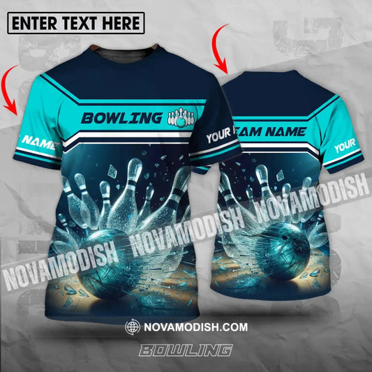 Unisex Shirt - Custom Name And Team Name Sport Shirt Crystal Bowling T-shirt