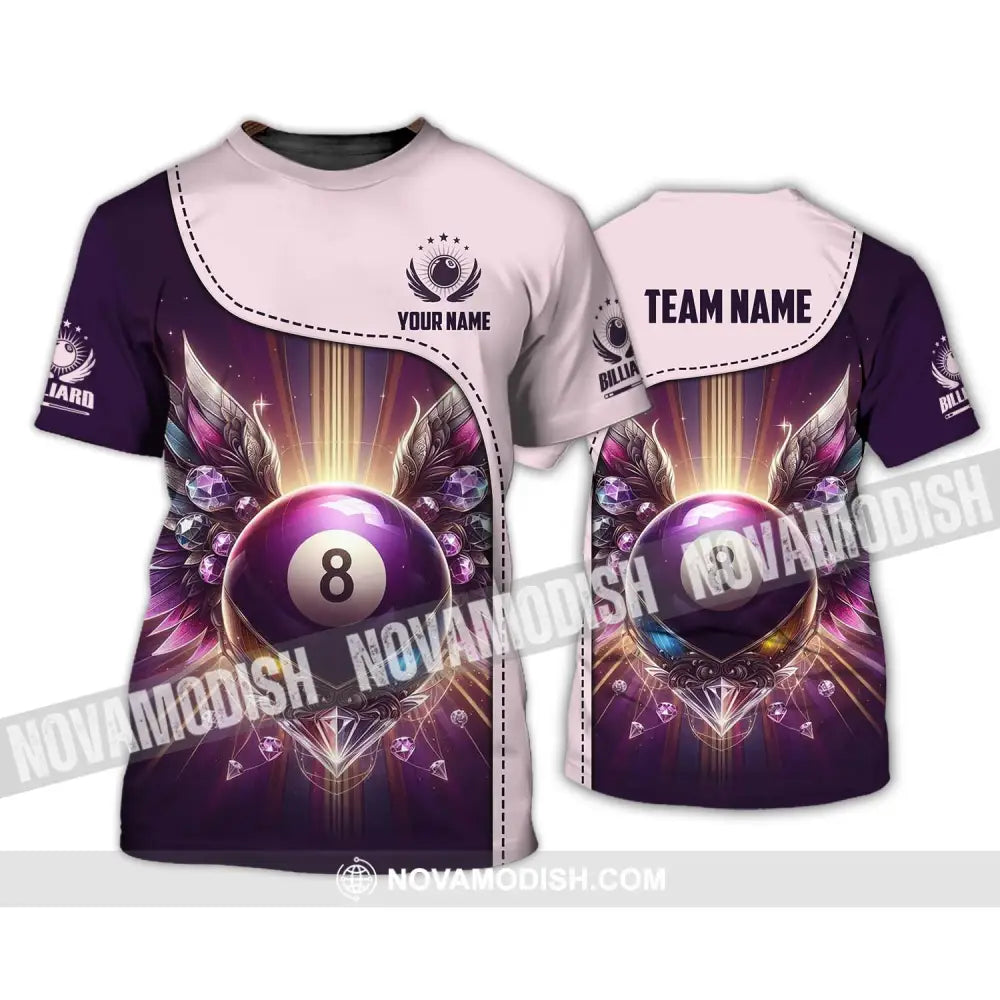 Unisex Shirt - Custom Name And Team Name Sport Shirt Diamond Billiard T-Shirt / S T-shirt