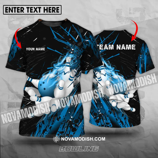 Unisex Shirt - Custom Name And Team Name Sport Shirt Ice Flash Bowling T-shirt