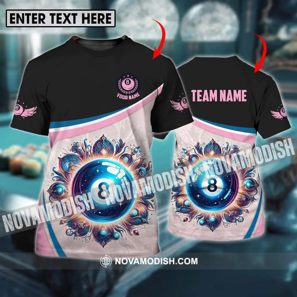 Unisex Shirt - Custom Name And Team Name Sport Shirt Pastel Color Billiard T-shirt