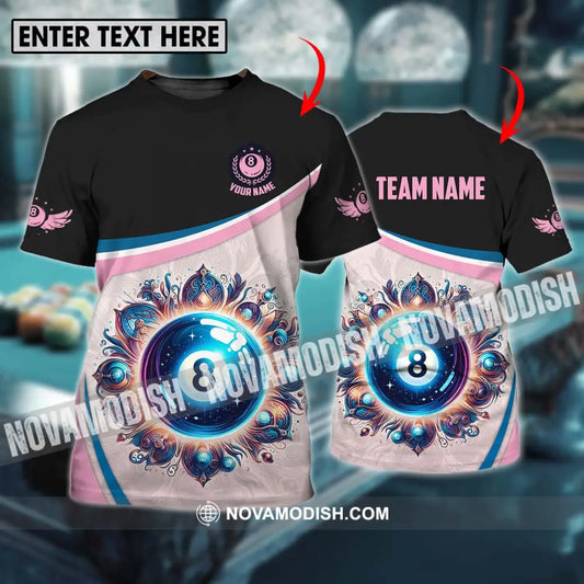 Unisex Shirt - Custom Name And Team Name Sport Shirt Pastel Color Billiard T-shirt