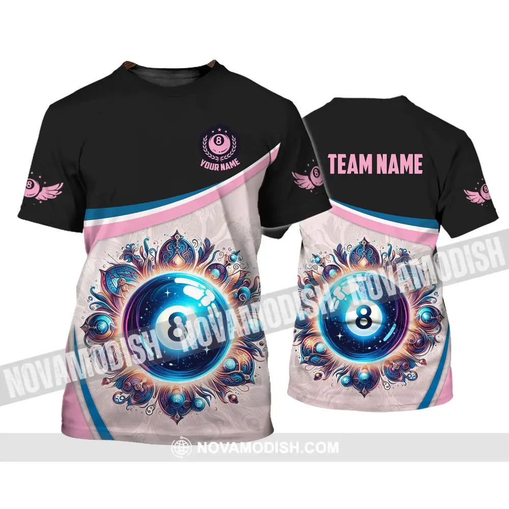Unisex Shirt - Custom Name And Team Name Sport Shirt Pastel Color Billiard T-Shirt / S T-shirt