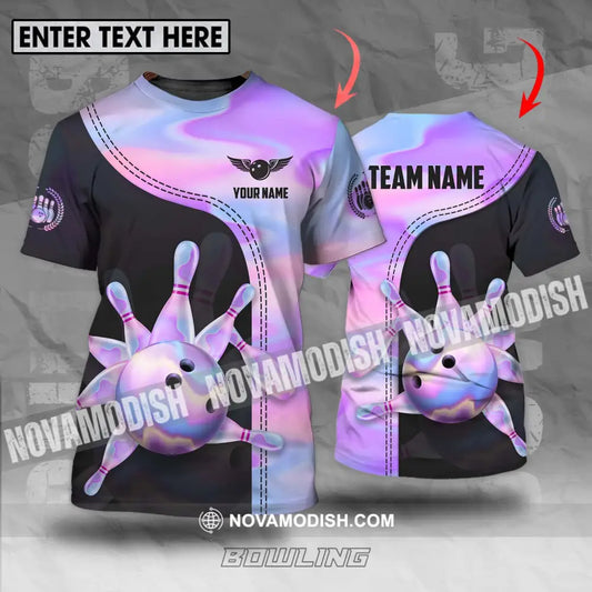 Unisex Shirt - Custom Name And Team Name Sport Shirt Pastel Color Bowling T-shirt