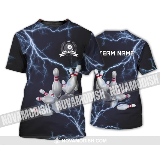 Unisex Shirt - Custom Name And Team Name Shirt - Thunder Bowling Balls T-Shirt / S T-shirt