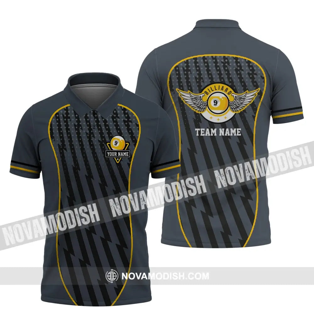 Unisex Shirt - Custom Name And Team Name Shirt - Wings Billiard Ball Number 9 Polo Shirt / S T-shirt