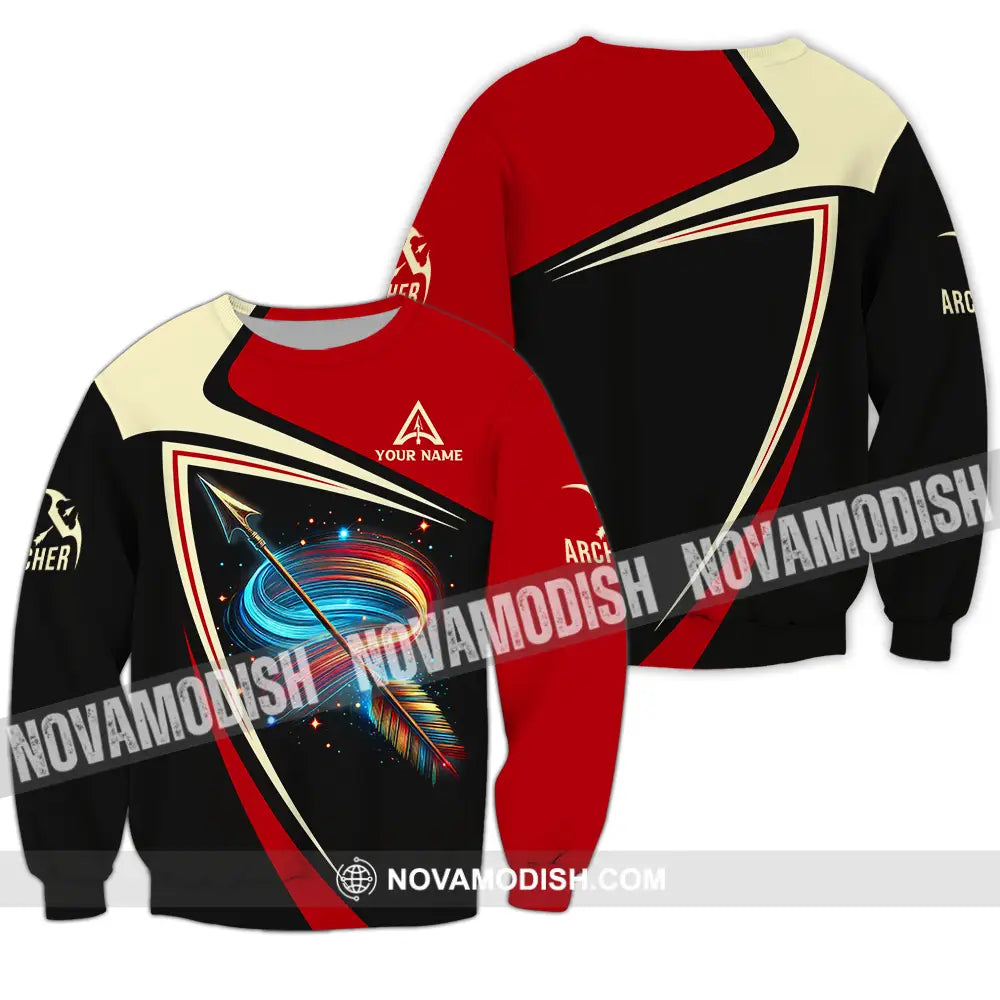 Unisex Shirt - Custom Name Archer Colorful Lines Shirt Long Sleeve / S T-shirt