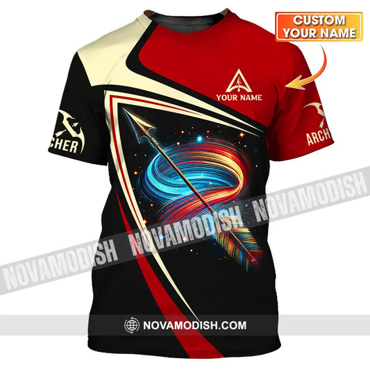 Unisex Shirt - Custom Name Archer Colorful Lines Shirt T-shirt