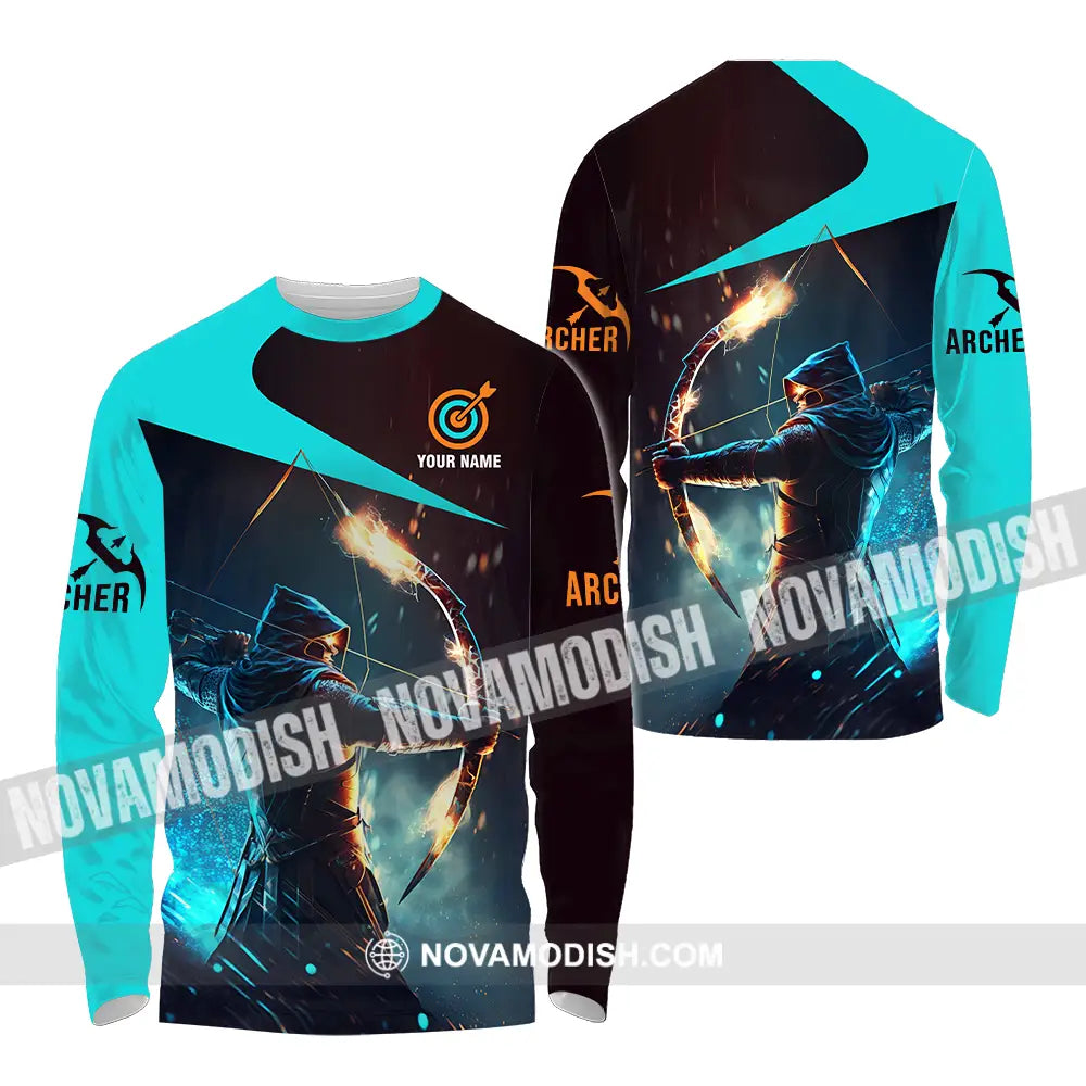 Unisex Shirt - Custom Name Archer Hero Shirt Long Sleeve Shirt / S T-shirt