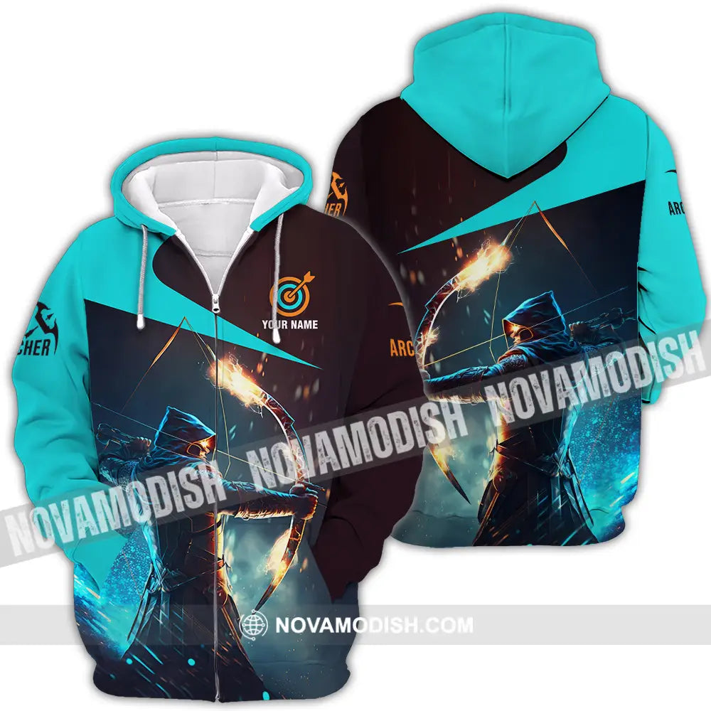 Unisex Shirt - Custom Name Archer Hero Shirt Zipper Hoodie / S T-shirt