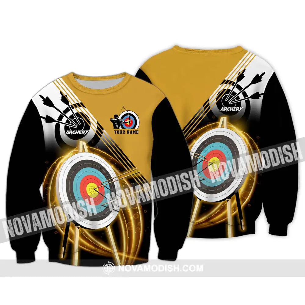 Unisex Shirt - Custom Name Archery Hit The Target Shirt Long Sleeve / S T-shirt
