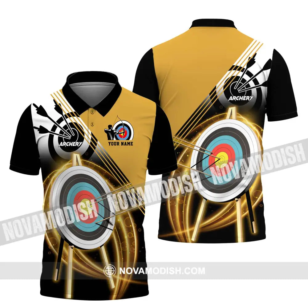 Unisex Shirt - Custom Name Archery Hit The Target Shirt Polo Shirt / S T-shirt