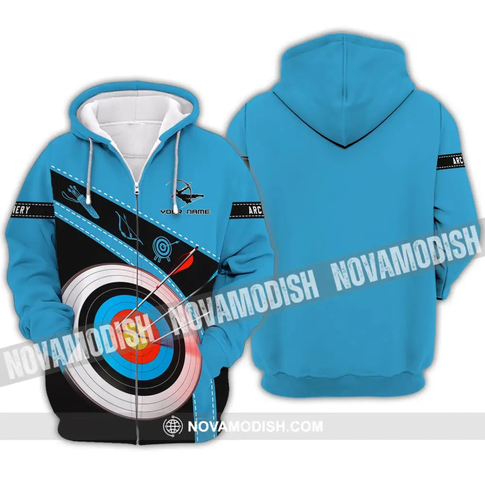 Unisex Shirt - Custom Name Shirt - Archery Lover Shirt Zipper Hoodie / S T-shirt